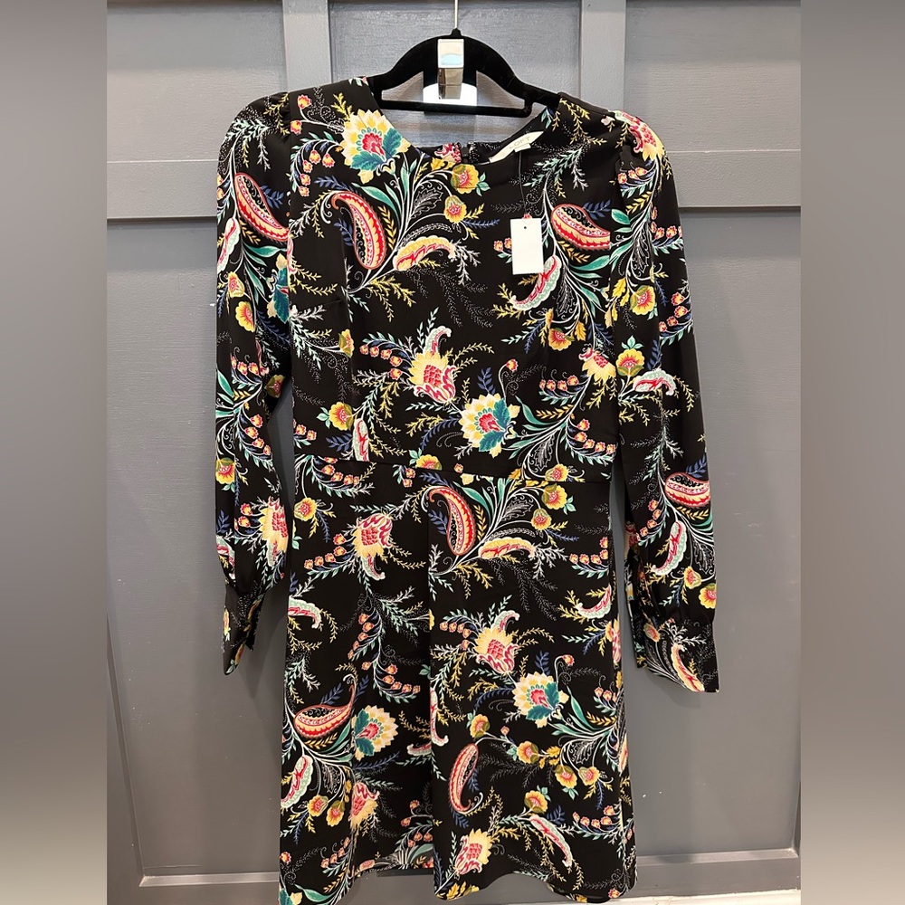 LOFT Black Multicolor Floral Dress